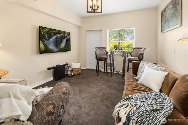 Separate entrance to lower unit with nice outside patio