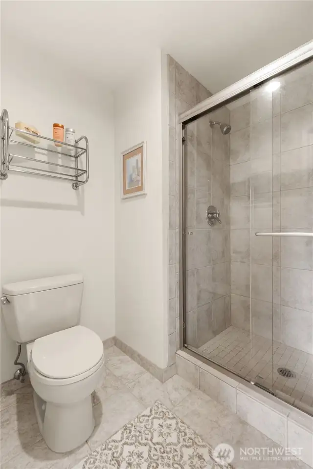 Standing shower and soaking tub.