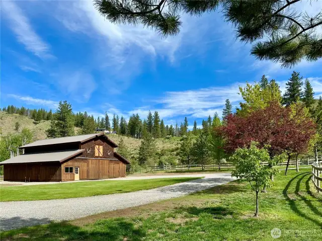 Beautiful Barn currently used for storing toys and equipment, also has adjacent corrals and paddocks plus access to large pasture with River access for water!