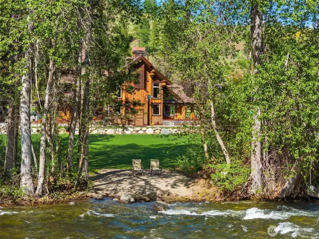 Relax along the Twisp River amid the parklike setting