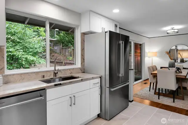 This kitchen remodel is modern, refined, and immensely practical for the chef.