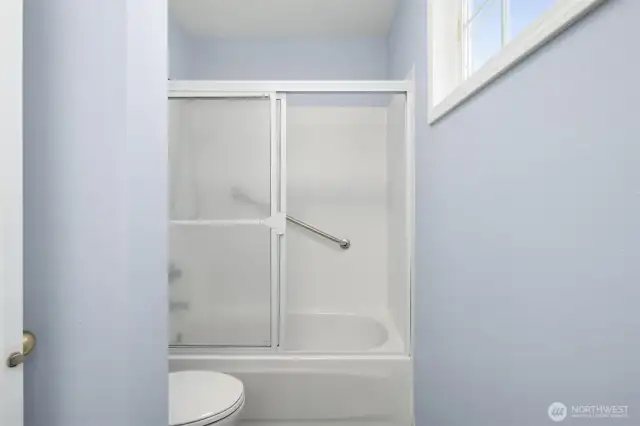 Primary bathroom shower.