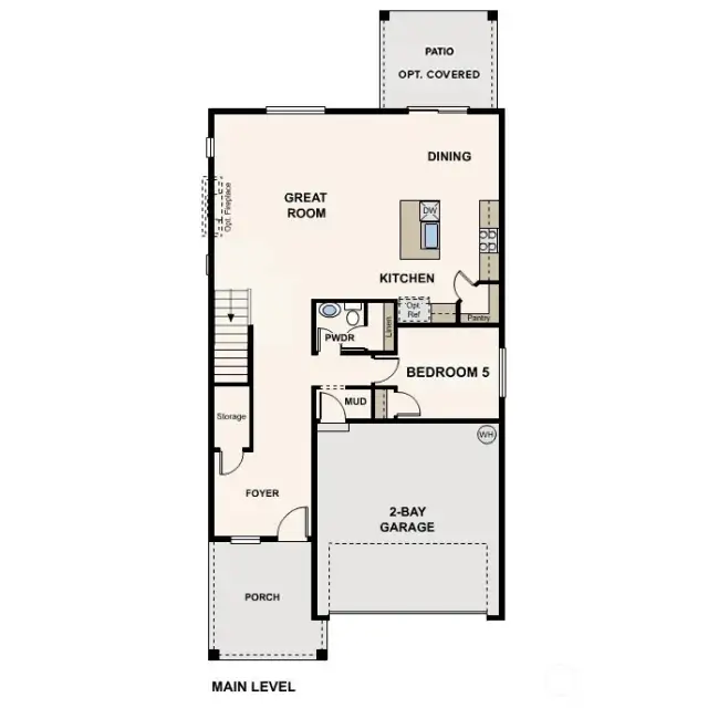 Marketing rendering of floor plan - may vary per location.