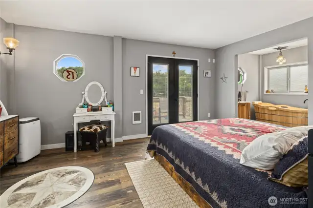 Lovely large primary Suite has french doors to the balcony & a full bath!