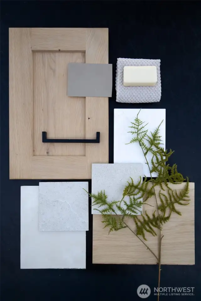 Ensuite Bathroom Palette: 2'x4' Porcelain tile floors and shower walls, custom closets