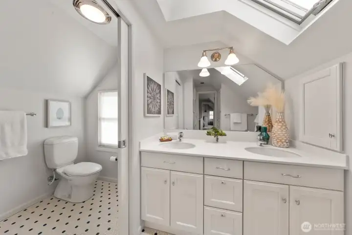 Primary bathroom upstairs