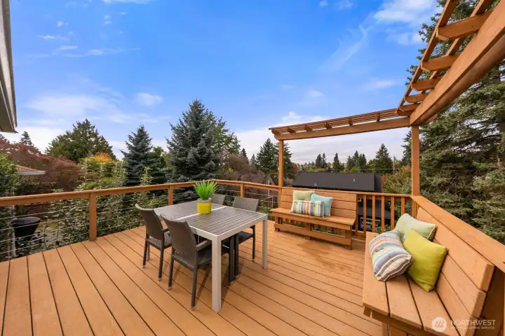 Deck off of living room and kitchen