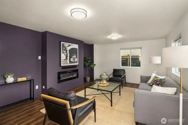 Extra large lower level bonus room. Use this as a TV/family room and still have space to add a desk if needed for another home office set up. Or use this space as another bedroom!