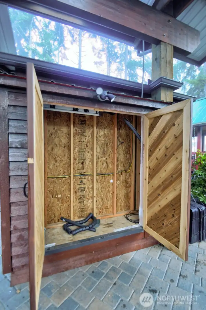 INSIDE THE SMALL SHED FOR TOOLS ETC.