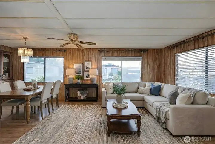 Living room, Digitally staged.