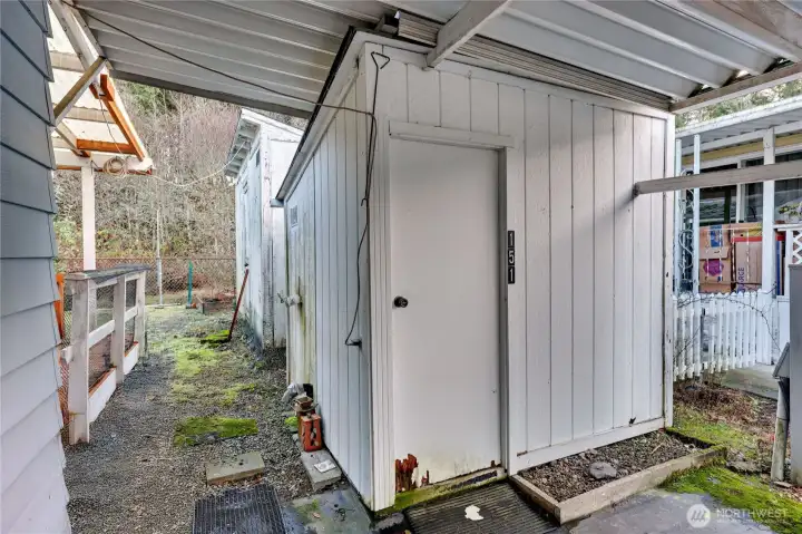 Storage sheds both stay.