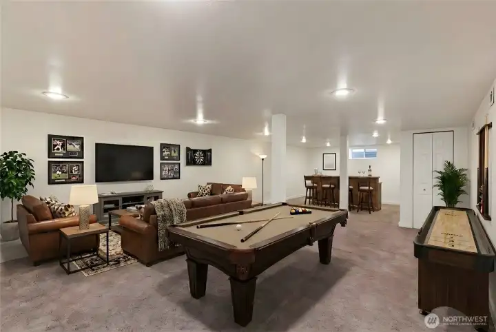 Basement: virtually staged with options for various uses!