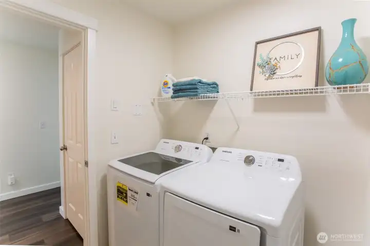 Washer & Dryer are included with Your New Home.