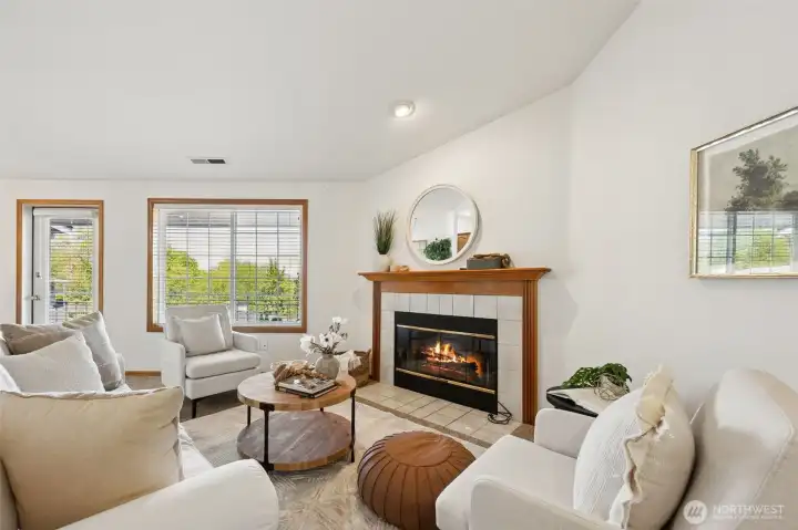 Light and bright living area.