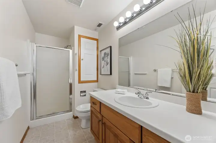 Three quarter bath off the Primary Bedroom.