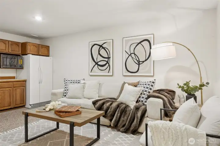 Plenty of space on the lower level to enjoy and entertain.