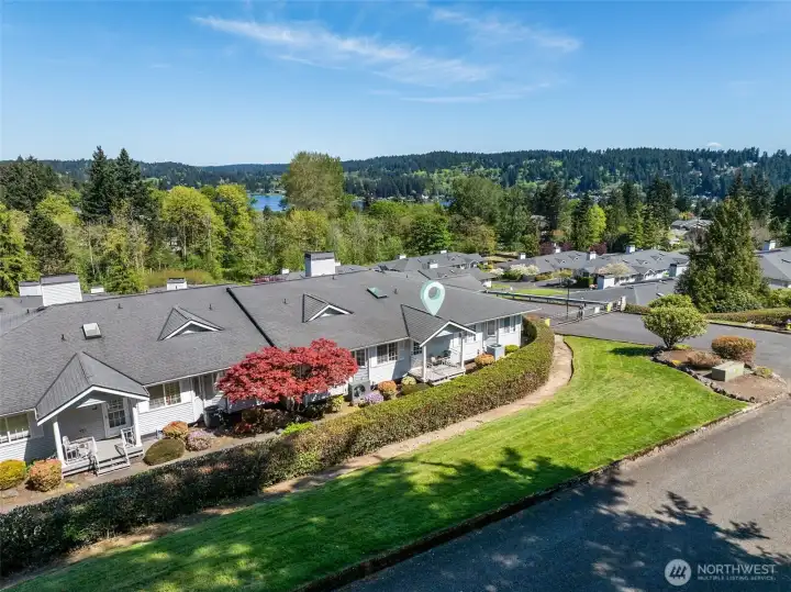The condo is perched at the top of The Ridge condominium complex.