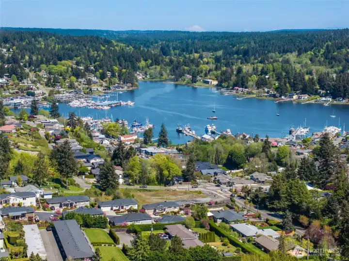 Bird's eye view of Gig Harbor Bay.
