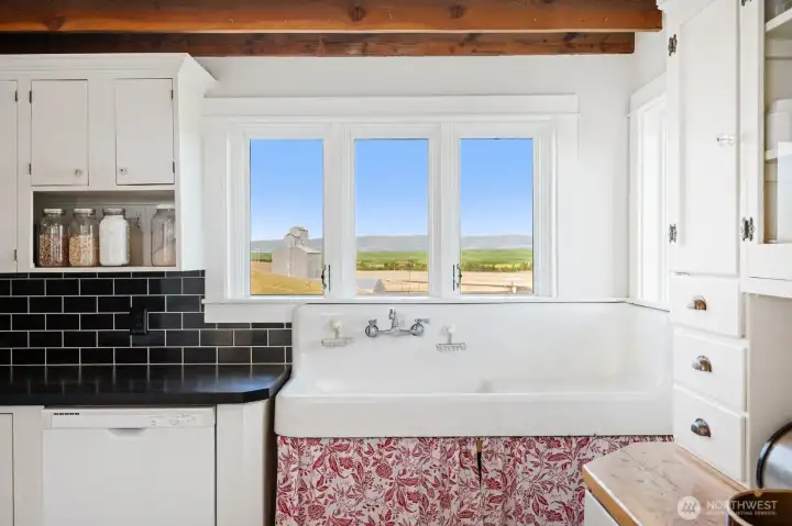Views from farmhouse sink