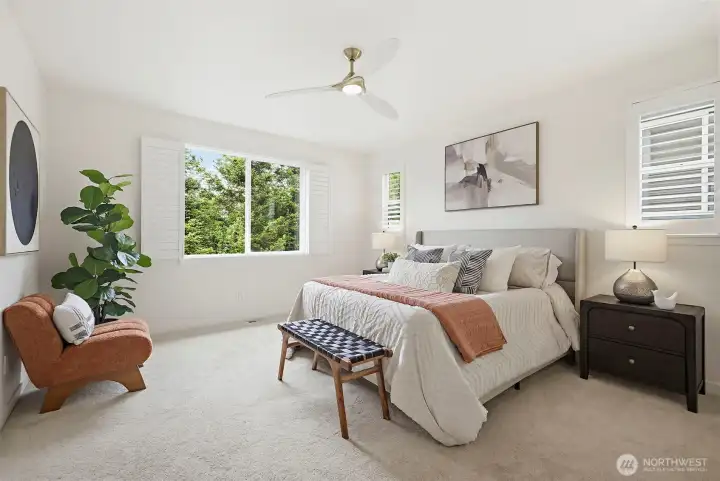 Primary Suite overlooking greenbelt