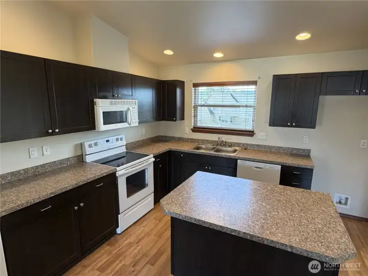 Lots of counter space in the kitchen.