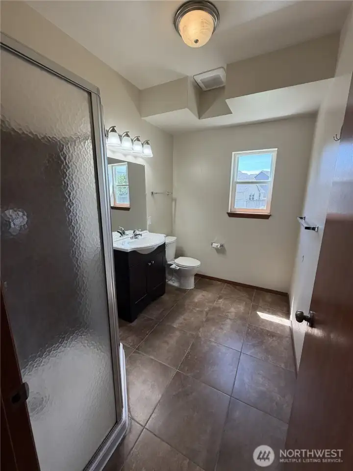 Downstairs 3/4 bathroom.