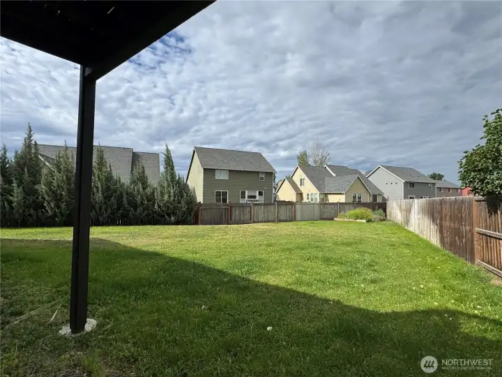 Fully fenced backyard