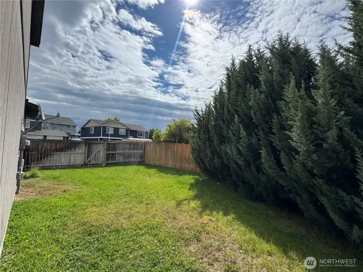 Extra space in the side yard.