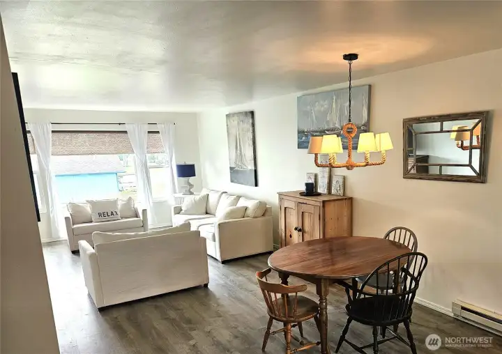 Step into the spacious great room with it's open concept from the kitchen to the bright living room.