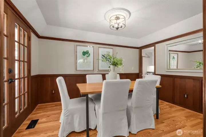 Formal Dining also has double doors to wrap around porch. Formal Dining also has double doors to wrap around porch.