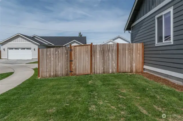 Fully fenced backyard