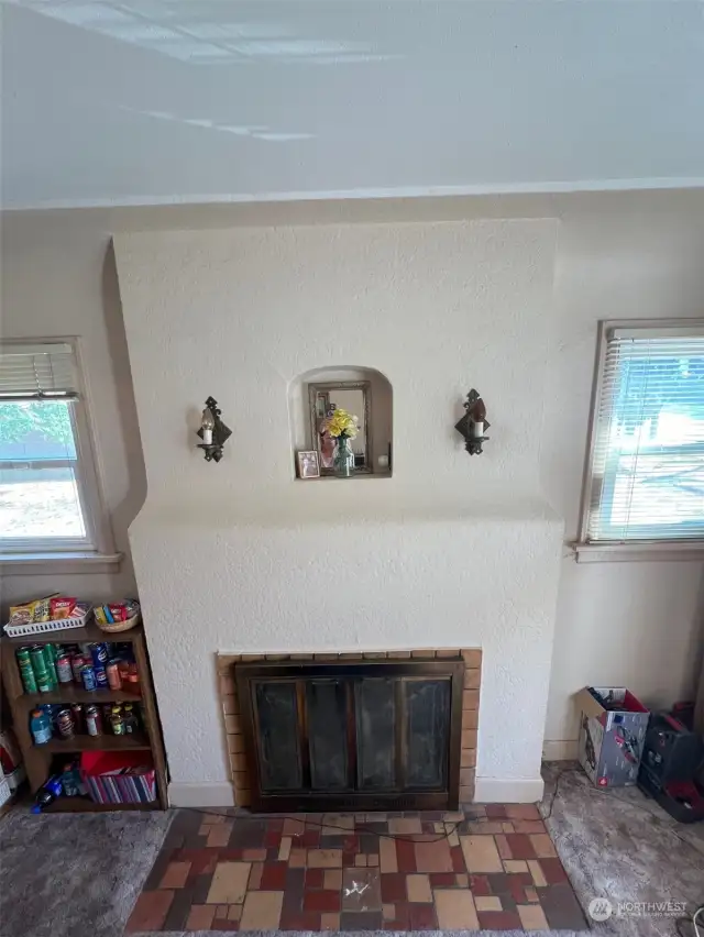 wood burning fireplace