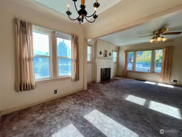 dining area and living room