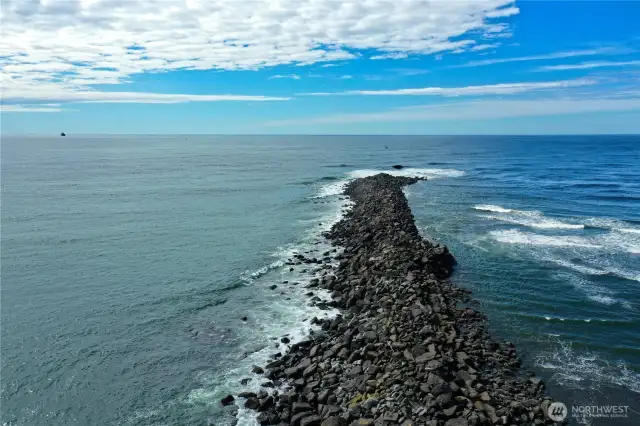 Next to the jetty