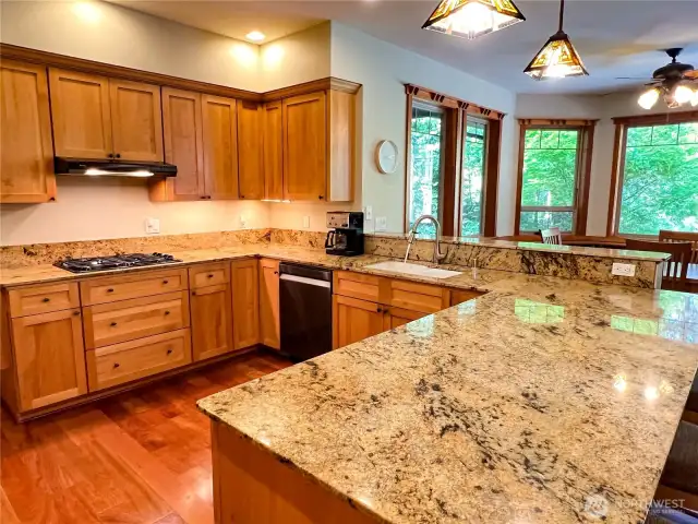 Granite and Alder cabinetry