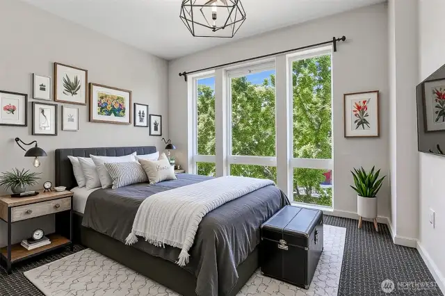 Primary bedroom - Virtually Staged.