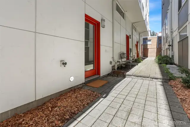 Outdoor back patio off commercial space.