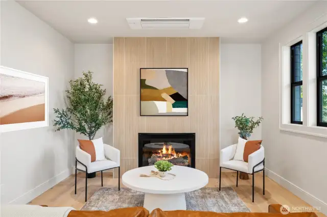 Tile surround fireplace