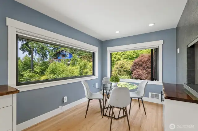 Another view of the breakfast nook with the back window folded open.