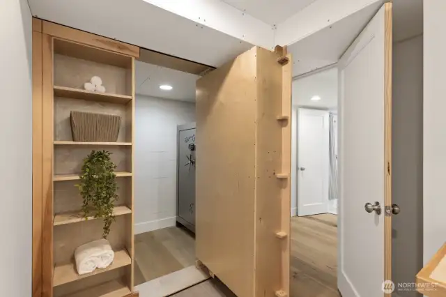 Hidden room with large safe that stays for the new owners.