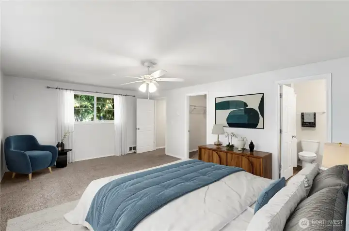 Virtually Staged Primary Bedroom