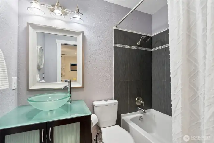 2nd Full bath off the family room.