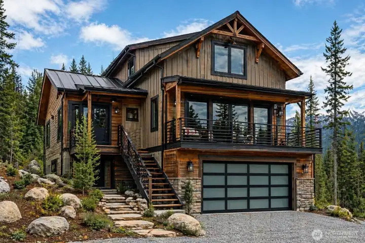 Architectural rendering of proposed home from approved plans. Shown for illustrative purposes only; final construction details may vary