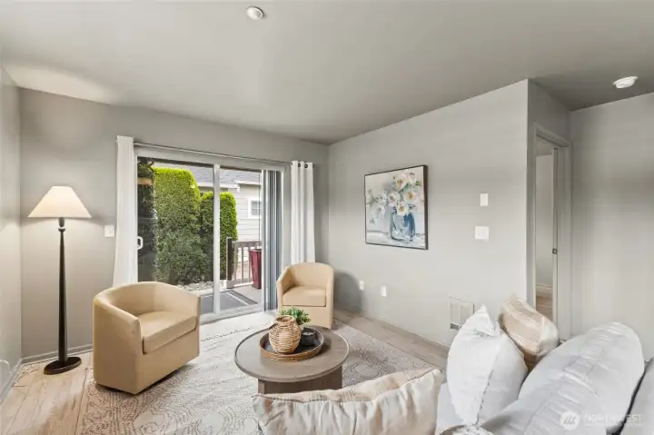 It's easy to enjoy indoor/outdoor living with the patio just off the lviing room. It's easy to enjoy indoor/outdoor living with the patio just off the lviing room.