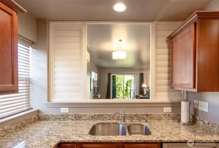 Or you can open the shutters up and converse with guests.