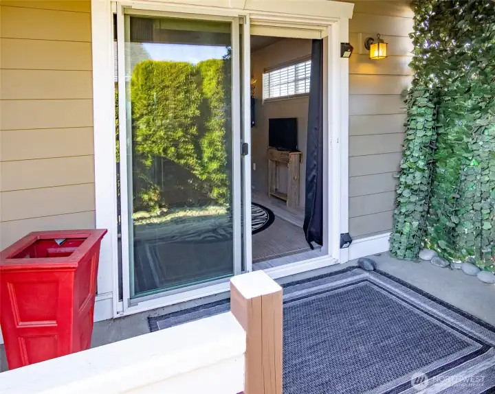 Enjoy your morning coffee or sip a glass of wine in the evening on your private patio.