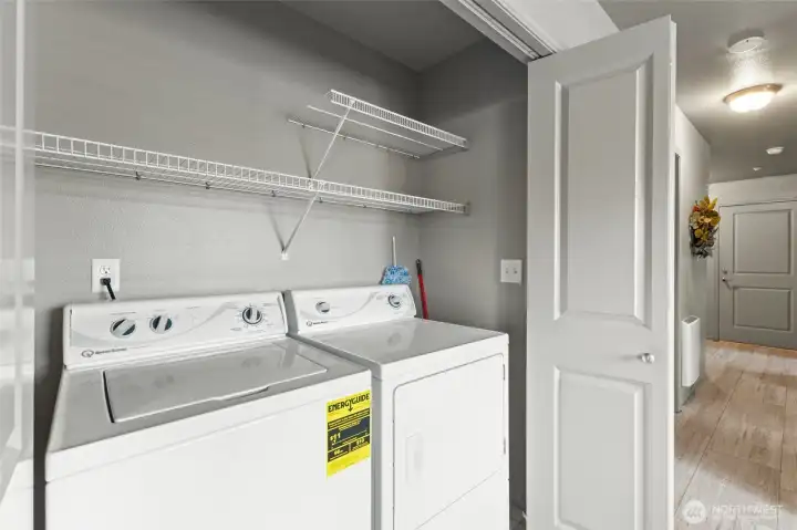 The laundry closet has lots of storage space. The laundry closet has lots of storage space.