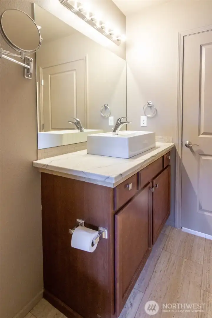 Lots of counter space in the ensuite bath.