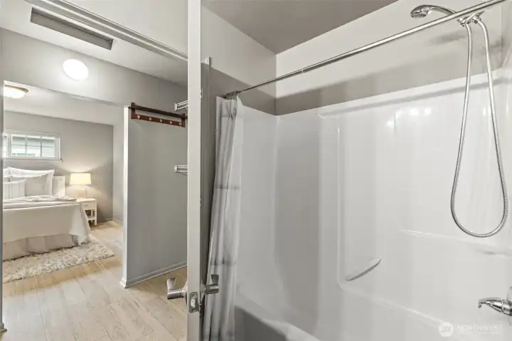 Shower or a nice soak in the tub - you decide! Shower or a nice soak in the tub - you decide!