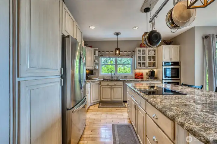 Kitchen with granite counter tops facing the Kingston harbor.